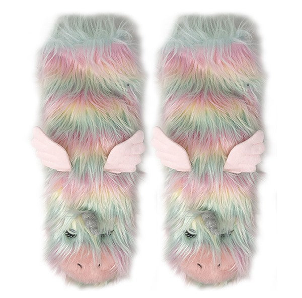 Funky Unicom Cozy Warm Women's Plush Animal Slipper Socks
