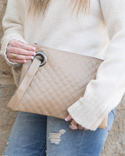 Luxe Classic Quilted Wristlet Clutch