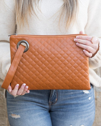 Luxe Classic Quilted Wristlet Clutch