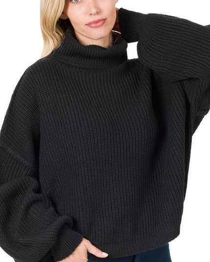Cozy Stylish Winter Fashion Oversized Turtleneck Sweater