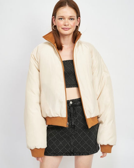 Cozy Stylish Fashion Warm Outwear Reversible Puffer Jacket