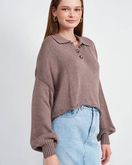 Trendy Chic Fashion Cropped Knit Top Sweater
