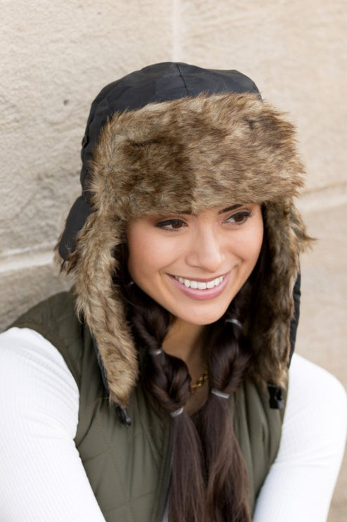 Cozy Warm Whimsical Alpine Aviator Faux Fur Fashion Trapper Hat