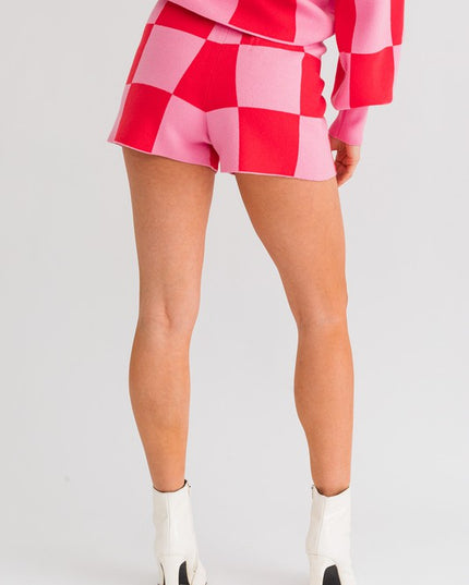 Cute Casual Plaid Checkered Sweater Shorts
