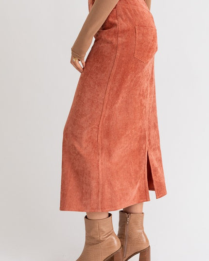 Chic Casual Stylish Fashion Cord Maxi Skirt