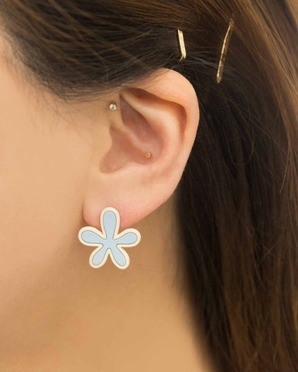 Adorable Flower Sterling Silver Post Fashion Stud Earrings