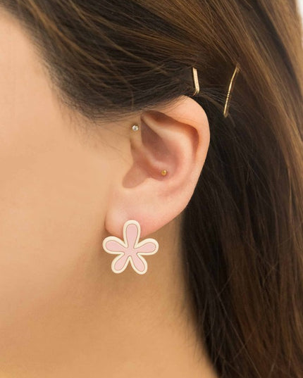 Adorable Flower Sterling Silver Post Fashion Stud Earrings