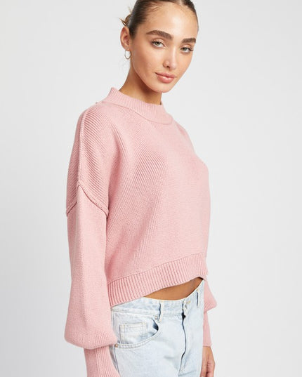 Comfy Cozy Stylish Mock Neck Oversized Fashion Top Sweater