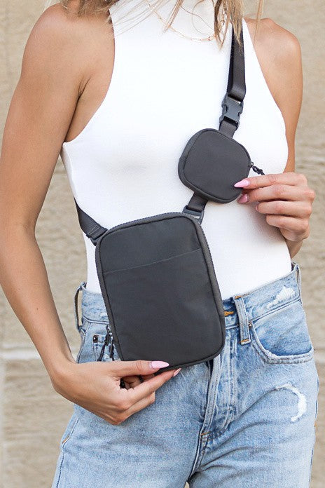 Stylish Clippable Removable Coin Pouch Case Crossbody Bag