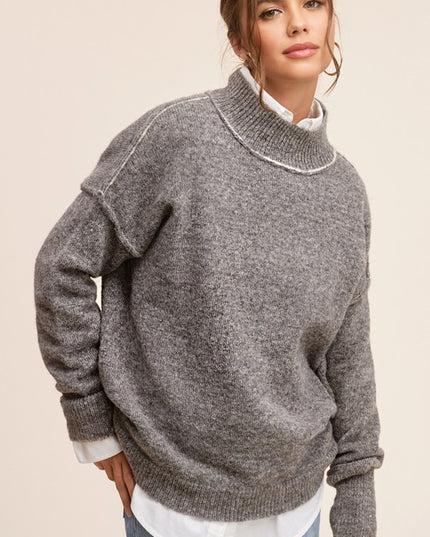 Cozy Charming Turtleneck Long Sleeve Fashion Top Sweater