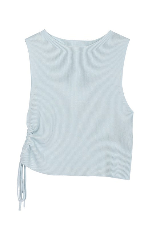 Solid Ribbed Sleeveless Fashion Pullover Toop