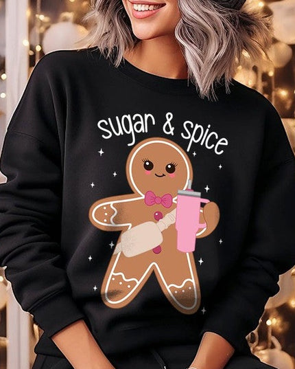 Cozy Sugar & Spice Gingerbread Christmas Holiday Unisex Long Sleeve Top Sweatshirt