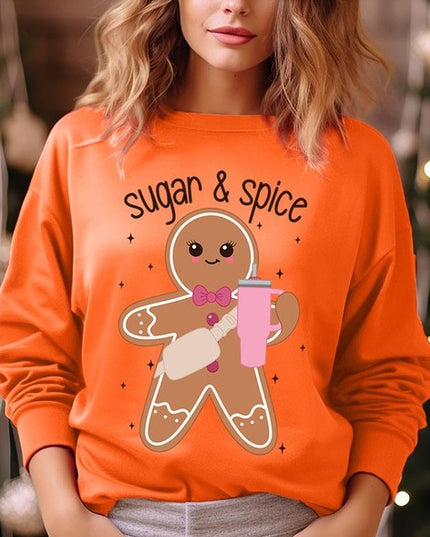 Cozy Sugar & Spice Gingerbread Christmas Holiday Unisex Long Sleeve Top Sweatshirt