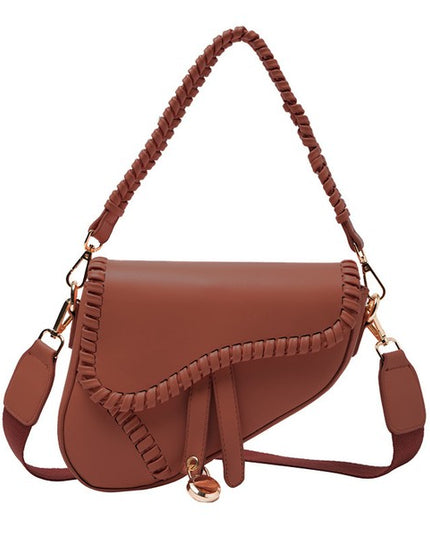 Chic Saddle Crossbody Handbag with Elegant Stitch Detail