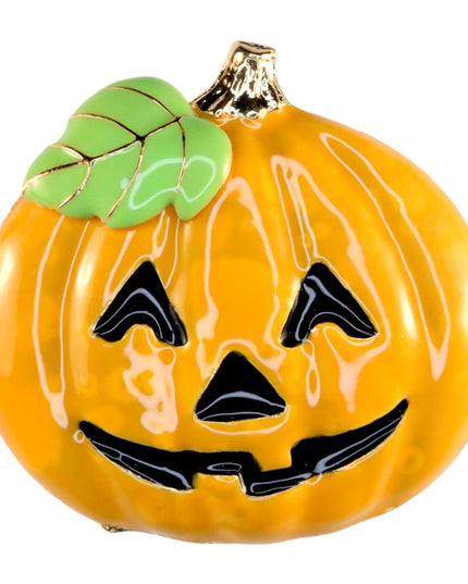 Halloween Costume Jewelry Smiley Pumpkin Charm Enamel Brooch Pin BH237 Orange