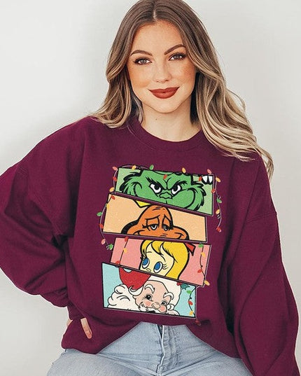Merry Grinchmas Christmas Holiday Unisex Long Sleeve Graphic Sweatshirt