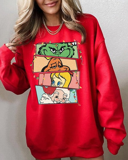 Merry Grinchmas Christmas Holiday Unisex Long Sleeve Graphic Sweatshirt