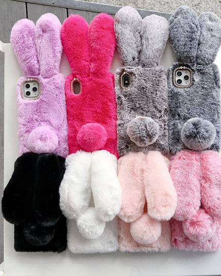 Fluffy Cute Soft Plushy Ribbit Bunny Ear iPhone Protective Phone Case Cover II