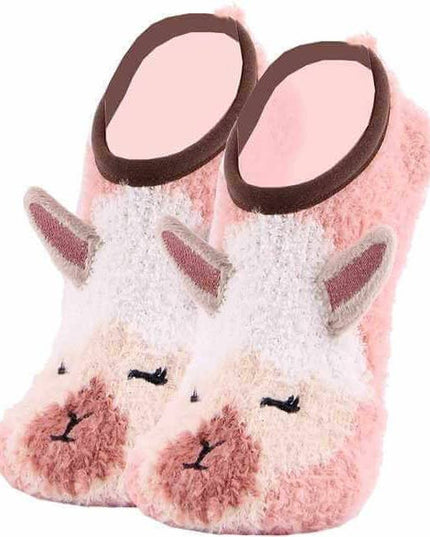 Llama B OK Cozy Warm Women Plush Mary Jane Sock Slipper