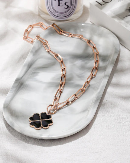 Beautiful Lucky Four-Leaf Charm Necklace