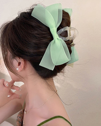 Beautiful Mesh Chiffon Bow Pattern Fashion Hair Jewelry Clip Claw