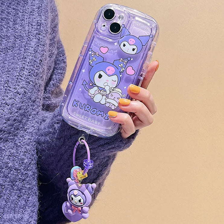Cute Sanrio Themed Hello Kitty Kuromi Cinnamoroll Pochacco Phone Case Cover for iPhone 15 14 13 Pro Max Plus