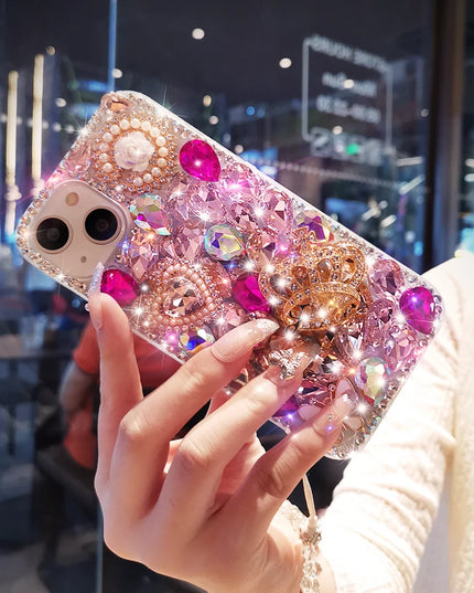 Sparkling Crystal Luxury Crown Design Phone Case Cover for iPhone Samsung