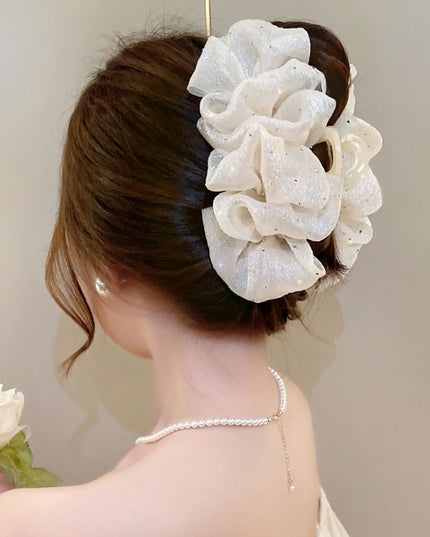 Sweet Beautiful Mesh Tulle Bow Design Hair Clip Claw