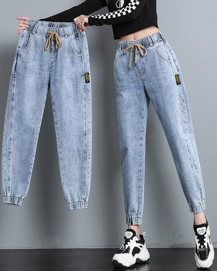 Vintage High Waist Ankle Length Women Fashion Denim Jeans