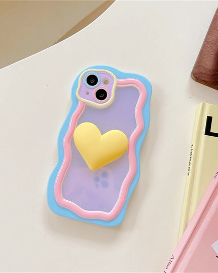 Cute Colorful Love Heart Wavy Design Phone Case Cover For iPhone 15 14 13 12 11 Pro Max