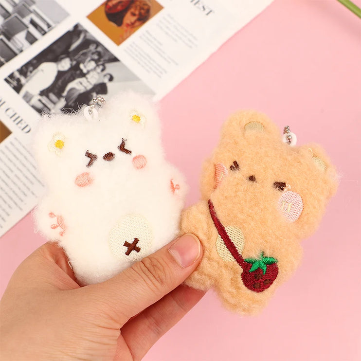 Cute Soft Cotton Bear Mini Plush Pendant Charm Keychain