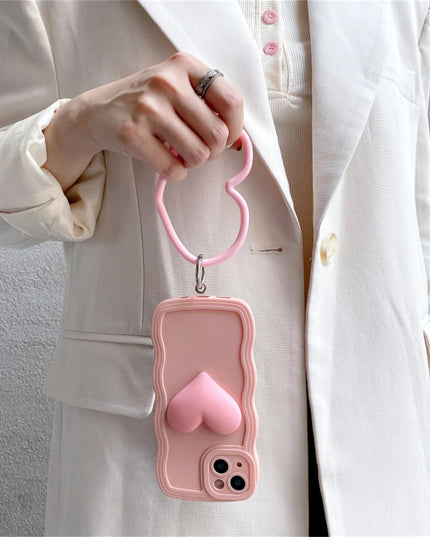 Sweet Lovely 3D Heart Crossbody Lanyard Strap Phone Case For iPhone 15 14 13 12 11 Pro Max X XS XR