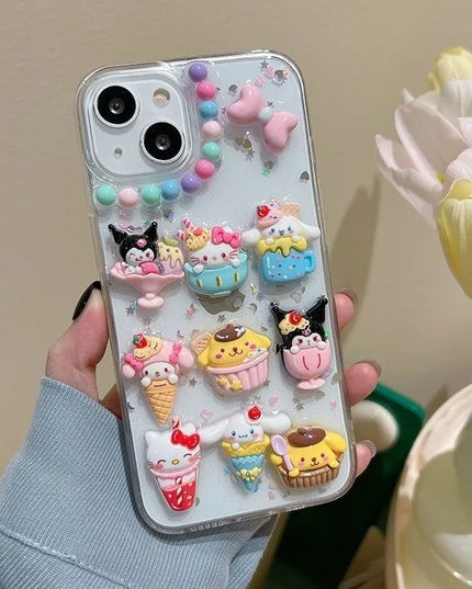 Cute 3D Sanrio Characters Charms Phone Case Cover iPhone 15 14 13 12 11 Pro Max Plus
