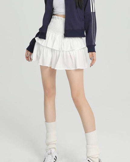 Cute Adorable Ruffle Layer High Waist Fashion Mini Skirt Short Skort