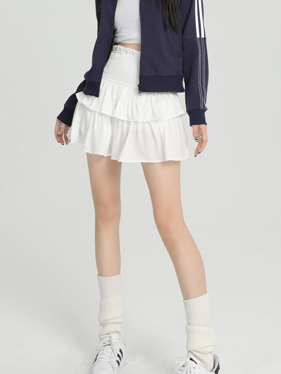 Cute Adorable Ruffle Layer High Waist Fashion Mini Skirt Short Skort