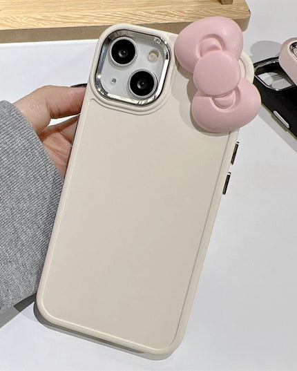Cute 3D Pink Bowknot Soft Silicone Phone Case Cover for iPhone 15 14 13 12 11 Pro Max X XR