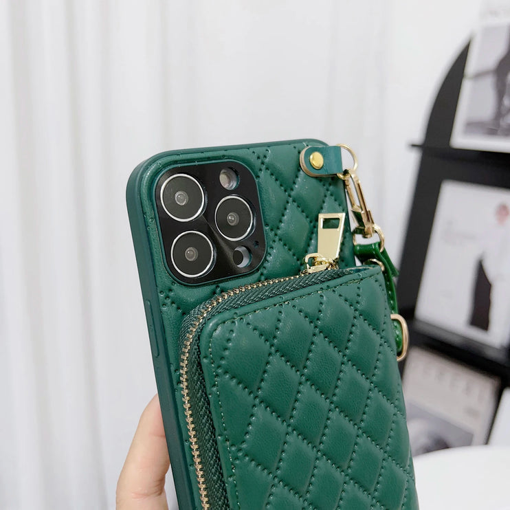 Chic Card Holder Crossbody Strap Leather Wallet Phone Case Cover For iPhone