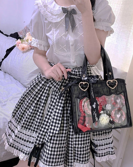 Trendy Cute Fashion Ribbon Ita-bag Crossbody Shoulder Handbag Tote Bag 