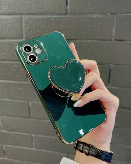 Heart Shaped Back Stand Holder iPhone Protective Phone Case Cover