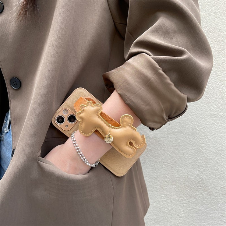 Fun Cute Giraffe Animal Design Leatherette Strap Soft iPhone Protective Phone Case Cover