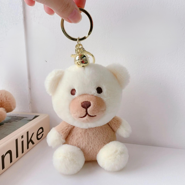 Adorable Soft Cuddly Mini Animal Plush Bear Bunny Puppy Plush Pendant Keychain