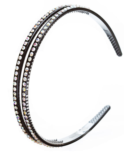 Fashion Sparkle Crystal Rhinestone Double Row Design Teeth Headband