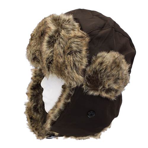 Brown Faux Fur Trooper Avator Trapper Cold Weather Winter Ski Cap Hat