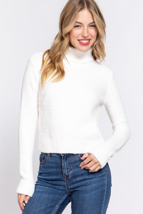 Cozy Solid Soft Turtleneck Fashion Top Sweater