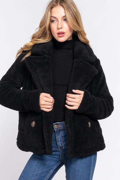 Cozy Soft Stylish Faux Fur Sherpa Fashion Outwear Jacket