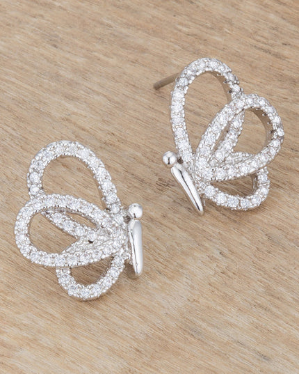.45 Ct CZ Butterfly Stud Earrings