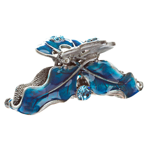 Austrian Crystal Hair Claw Clip Jewelry Cobalt Blue NEW