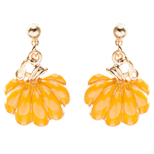 Halloween Costume Jewelry Enamel Pumpkin Charm Dangle Earrings E761 Orange