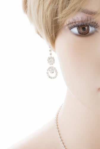 Bridal Wedding Jewelry Crystal Rhinestone Lovely Beautiful Sweet Necklace Silver