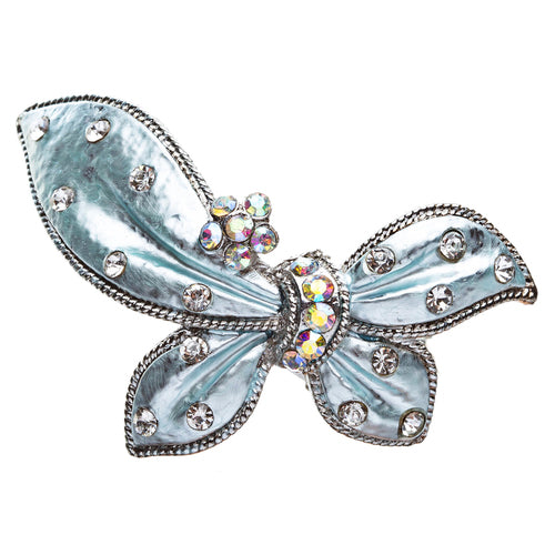 Austrian Crystal Hair Clips Barrette Butterfly Blue